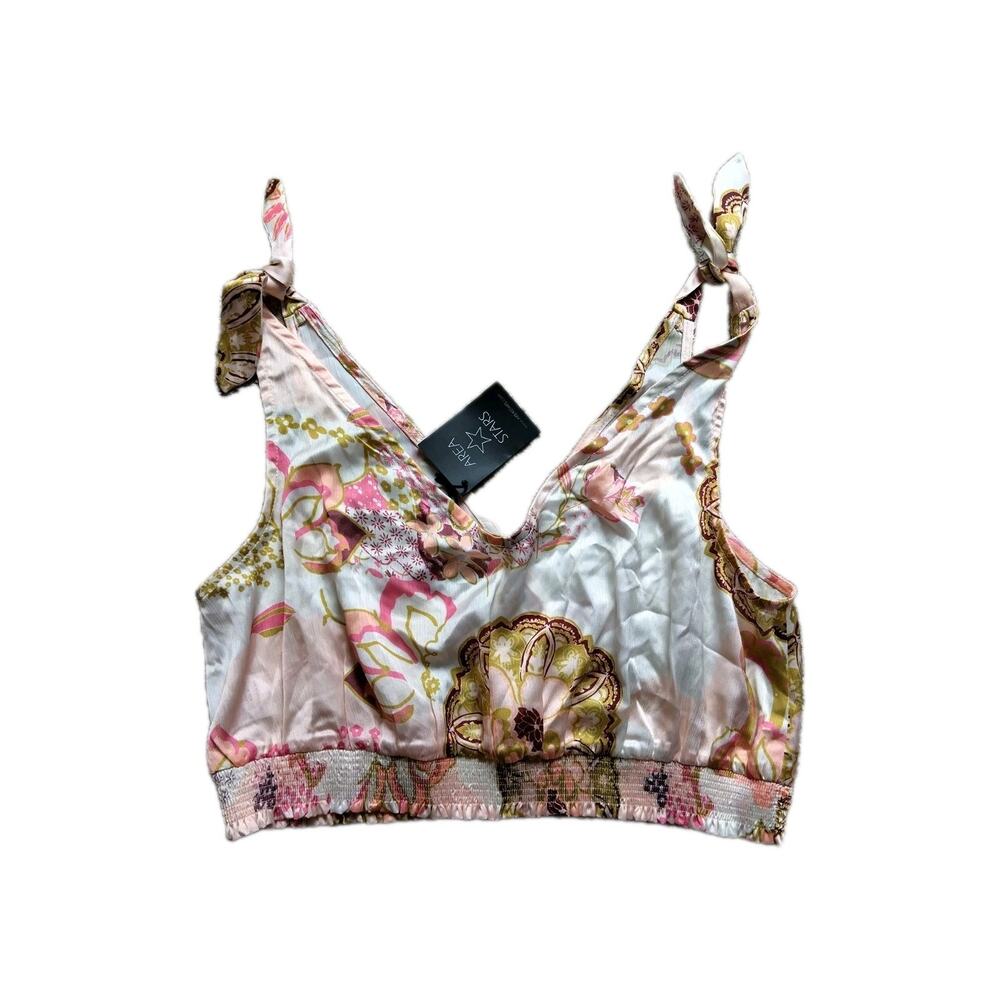 NWT Area Stars Jaime Top in Neutral Colors Cropped Sleeveless V-neck Top Size S - Picture 5 of 5
